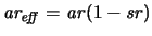 $\ensuremath{{\mathit{ar_{\mathit{eff}}}}}\xspace = \ensuremath{{\mathit{ar}}}\xspace (1-\ensuremath{{\mathit{sr}}}\xspace )$